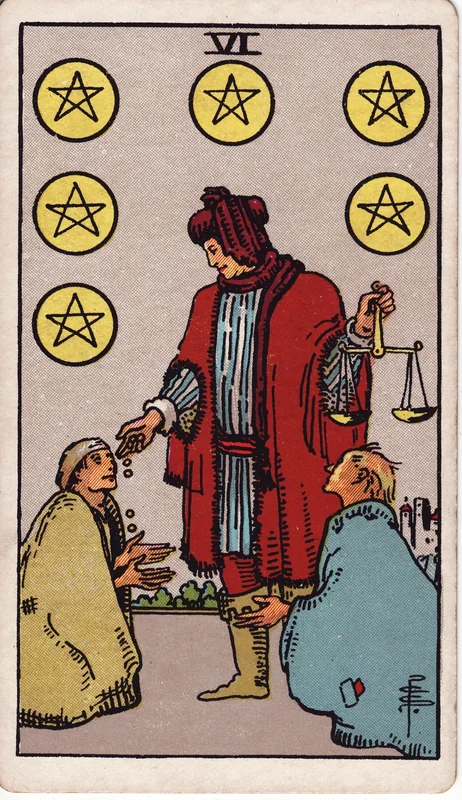 Six of Pentacles — 6 Tiền