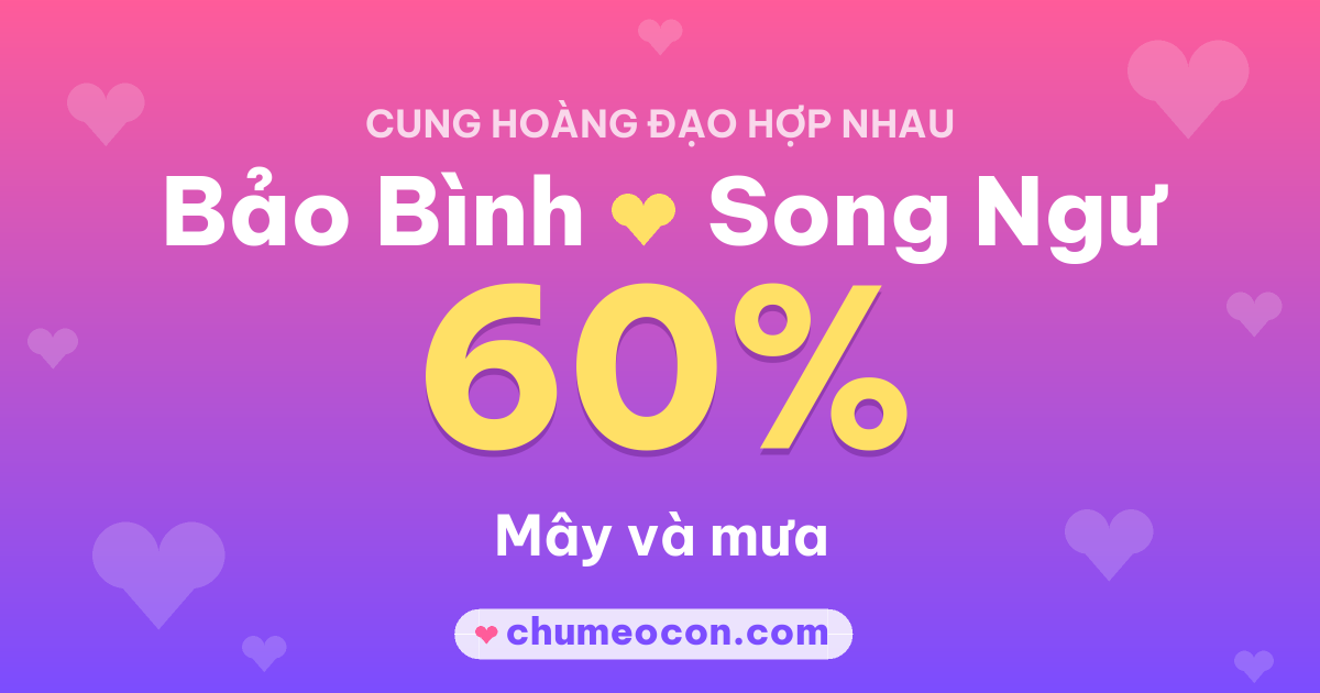 Ảnh kết quả: Bảo Bình và Song Ngư có hợp nhau không? 60%