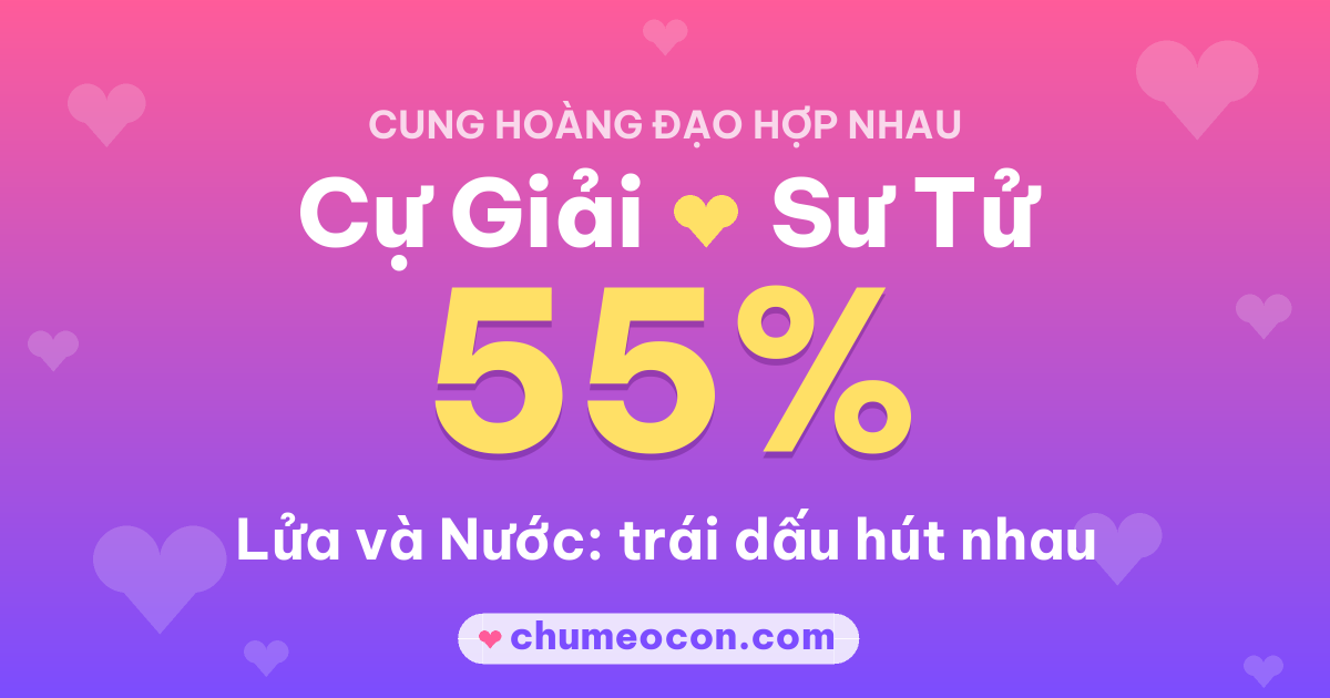 Ảnh kết quả: Cự Giải và Sư Tử có hợp nhau không? 55%