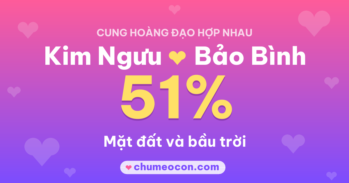 Ảnh kết quả: Kim Ngưu và Bảo Bình có hợp nhau không? 51%