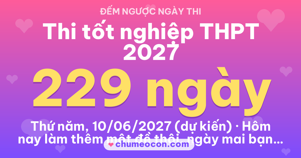 Ảnh kết quả: Đếm ngược: Thi tốt nghiệp THPT 2027