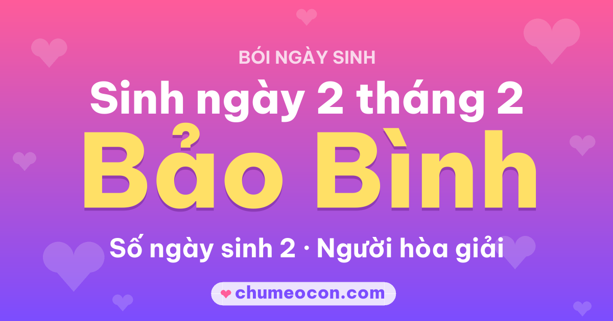 Ảnh kết quả: Sinh ngày 2 tháng 2: cung Bảo Bình, số ngày sinh 2