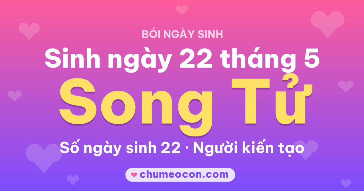 Ảnh kết quả: Sinh ngày 22 tháng 5: cung Song Tử, số ngày sinh 22