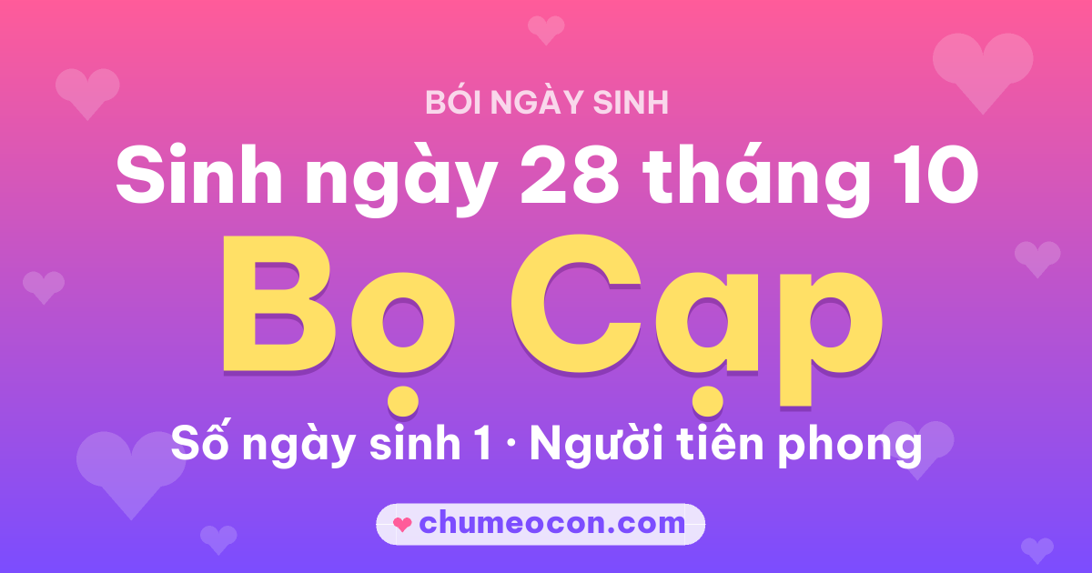 Ảnh kết quả: Sinh ngày 28 tháng 10: cung Bọ Cạp, số ngày sinh 1