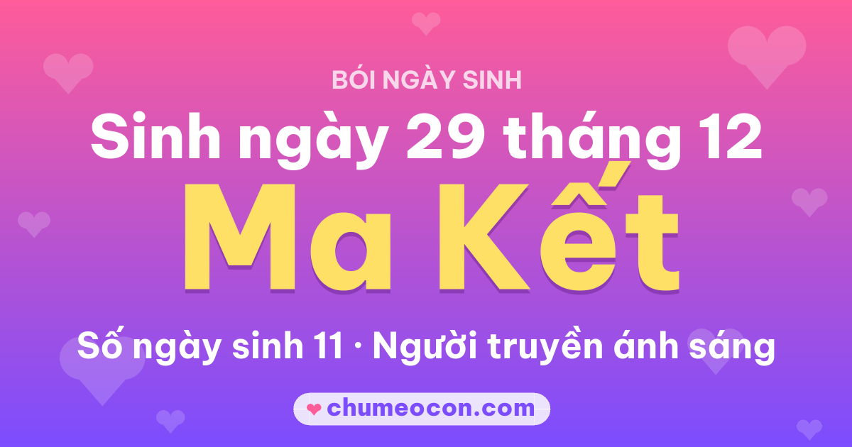 Ảnh kết quả: Sinh ngày 29 tháng 12: cung Ma Kết, số ngày sinh 11
