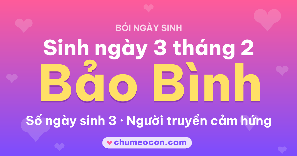 Ảnh kết quả: Sinh ngày 3 tháng 2: cung Bảo Bình, số ngày sinh 3