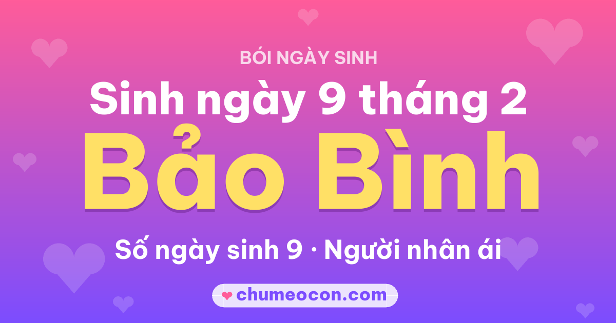 Ảnh kết quả: Sinh ngày 9 tháng 2: cung Bảo Bình, số ngày sinh 9