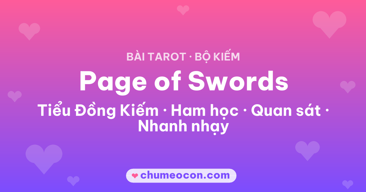 Ảnh kết quả: Lá bài Page of Swords (Tiểu Đồng Kiếm)