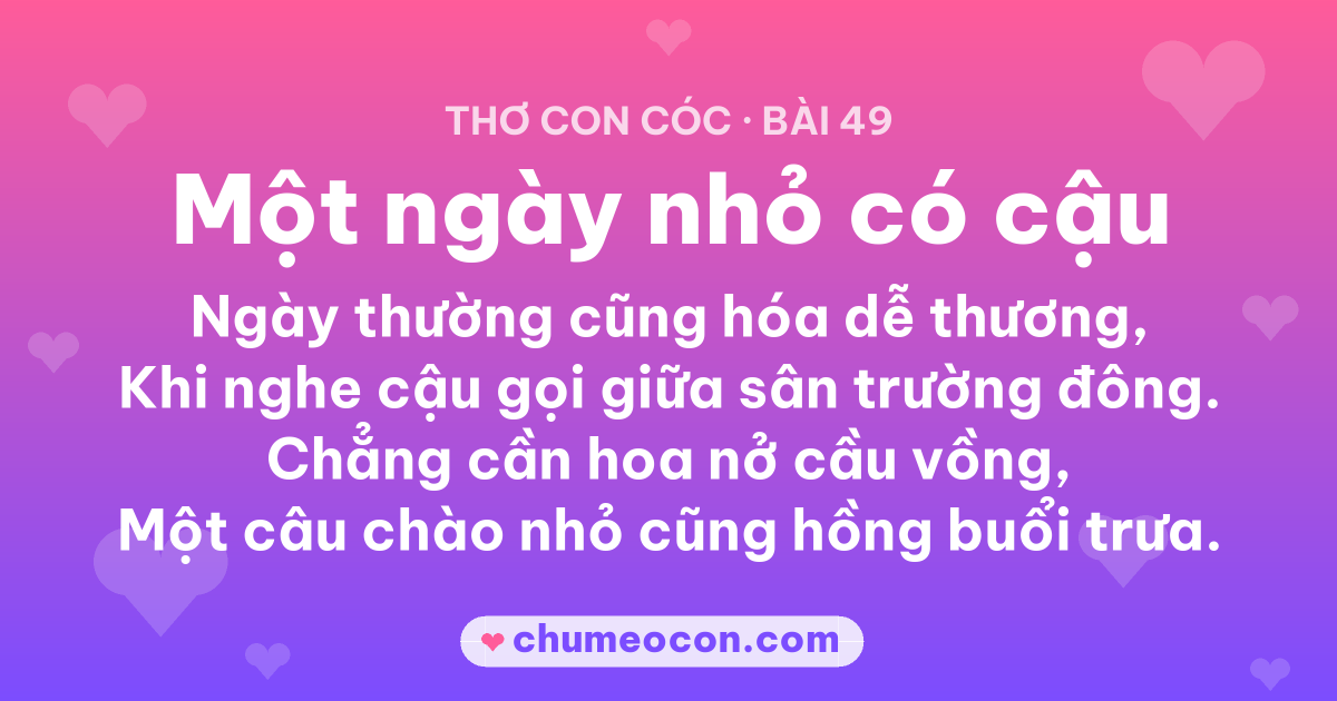 Ảnh kết quả: Thơ con cóc “Một ngày nhỏ có cậu” — đọc xong cười xỉu 😂