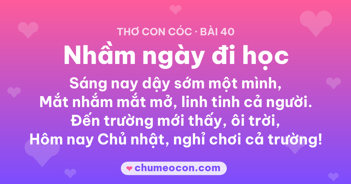 Ảnh kết quả: Thơ con cóc “Nhầm ngày đi học” — đọc xong cười xỉu 😂