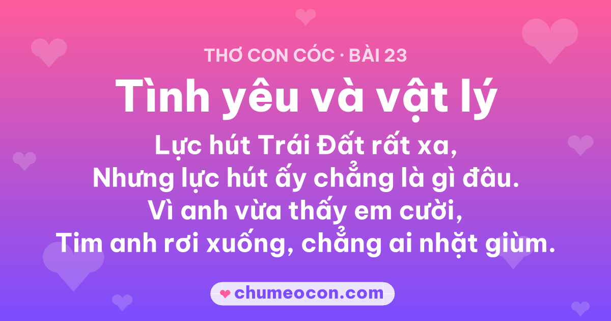 Ảnh kết quả: Thơ con cóc “Tình yêu và vật lý” — đọc xong cười xỉu 😂