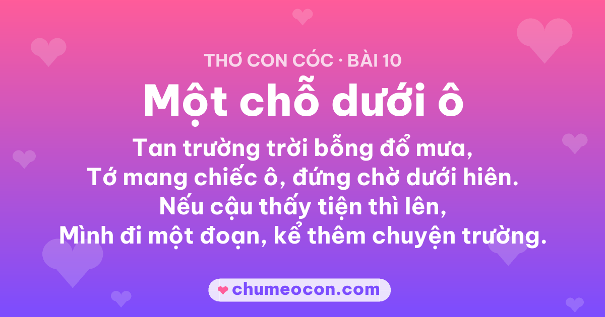 Ảnh kết quả: Thơ con cóc “Một chỗ dưới ô” — đọc xong cười xỉu 😂