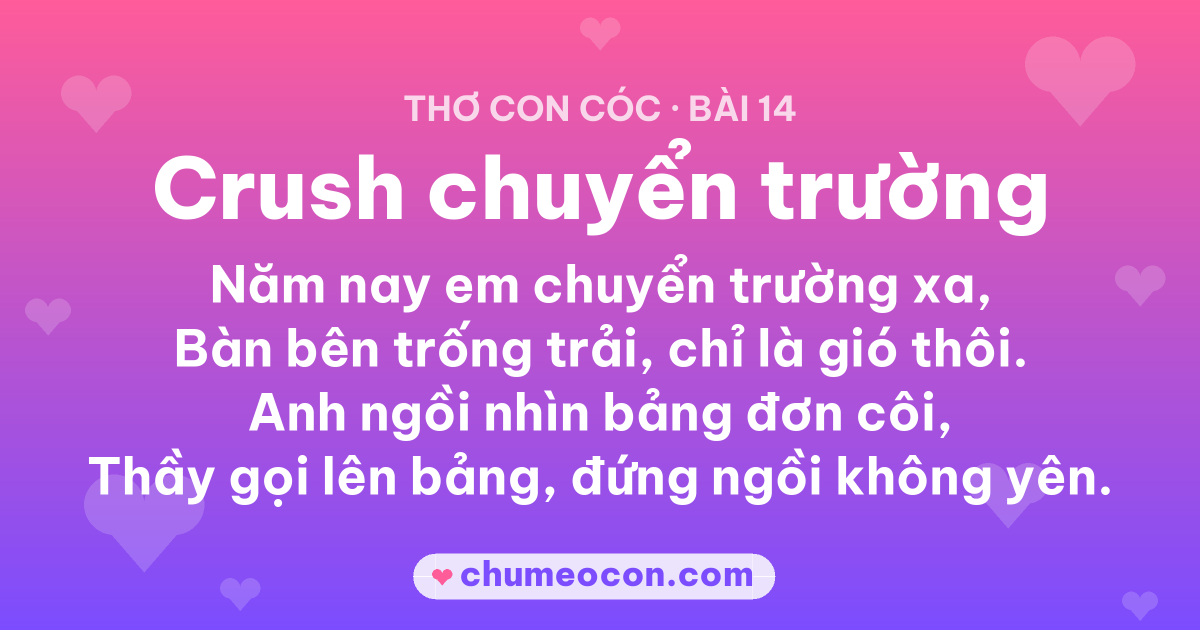 Ảnh kết quả: Thơ con cóc “Crush chuyển trường” — đọc xong cười xỉu 😂