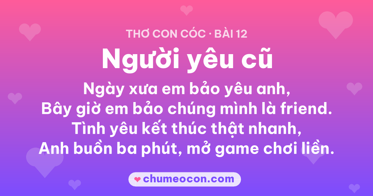 Ảnh kết quả: Thơ con cóc “Người yêu cũ” — đọc xong cười xỉu 😂