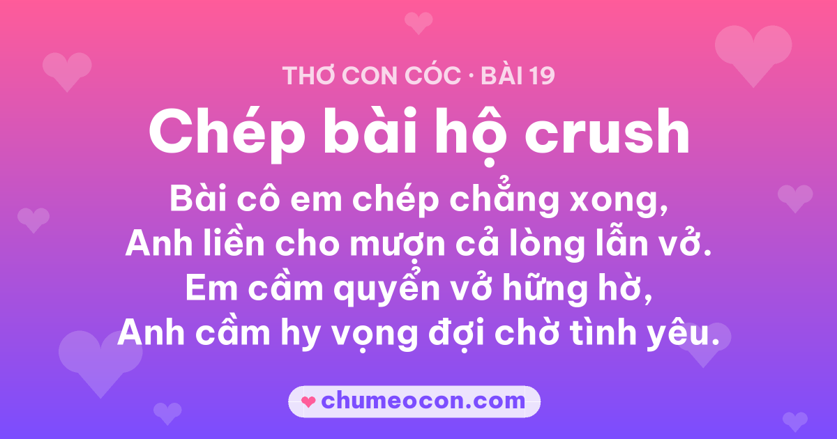 Ảnh kết quả: Thơ con cóc “Chép bài hộ crush” — đọc xong cười xỉu 😂