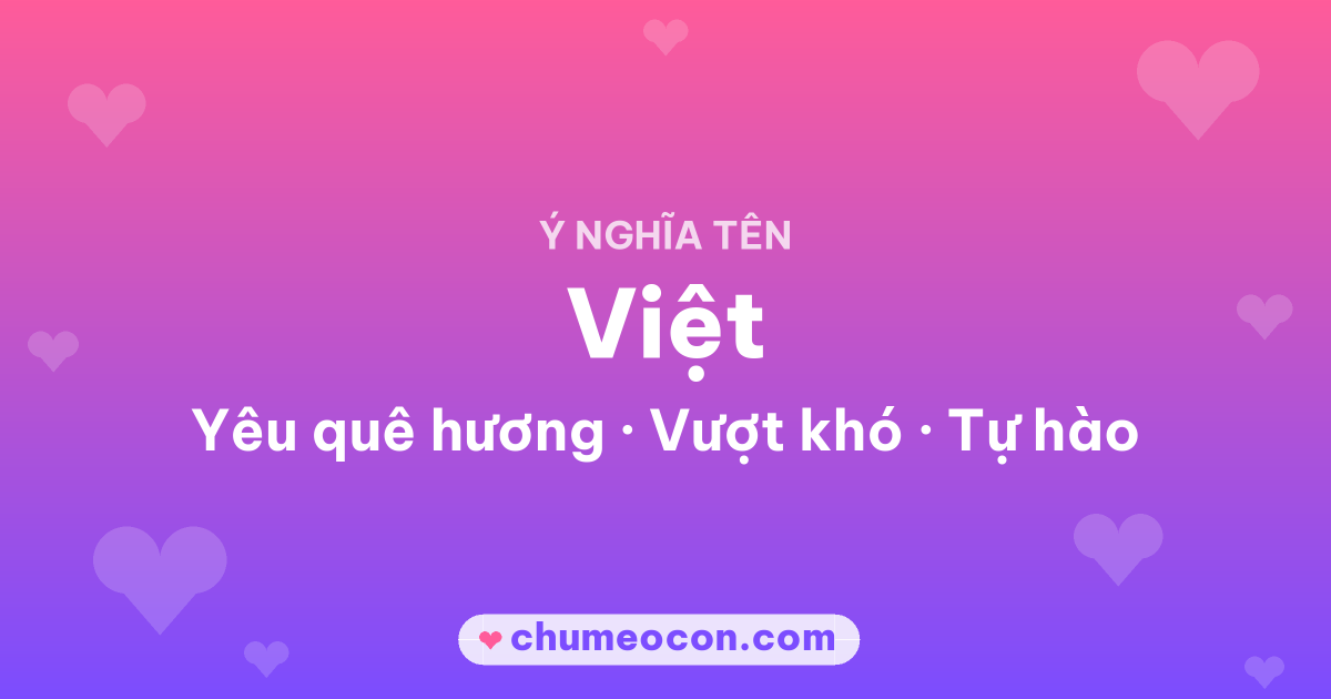 Ảnh kết quả: Ý nghĩa tên Việt — Yêu quê hương, Vượt khó, Tự hào