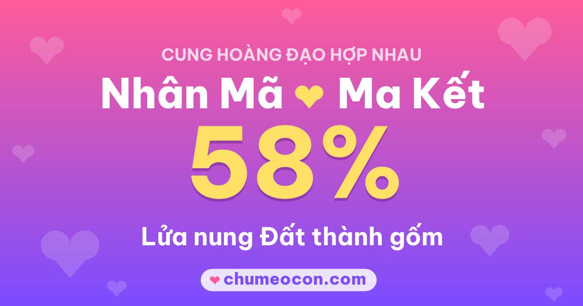 Ảnh kết quả: Nhân Mã và Ma Kết có hợp nhau không? 58%