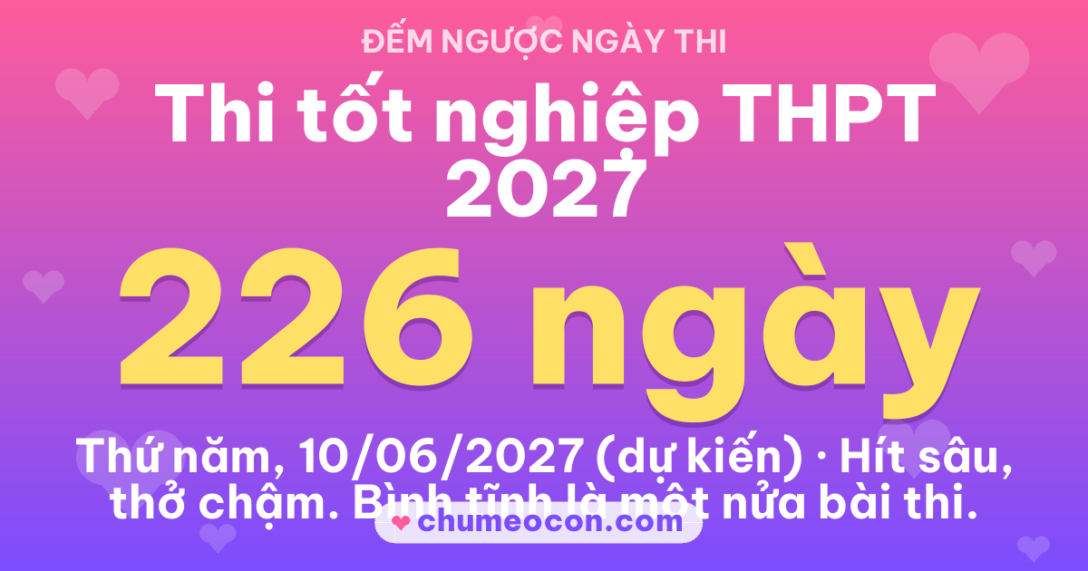 Ảnh kết quả: Đếm ngược: Thi tốt nghiệp THPT 2027