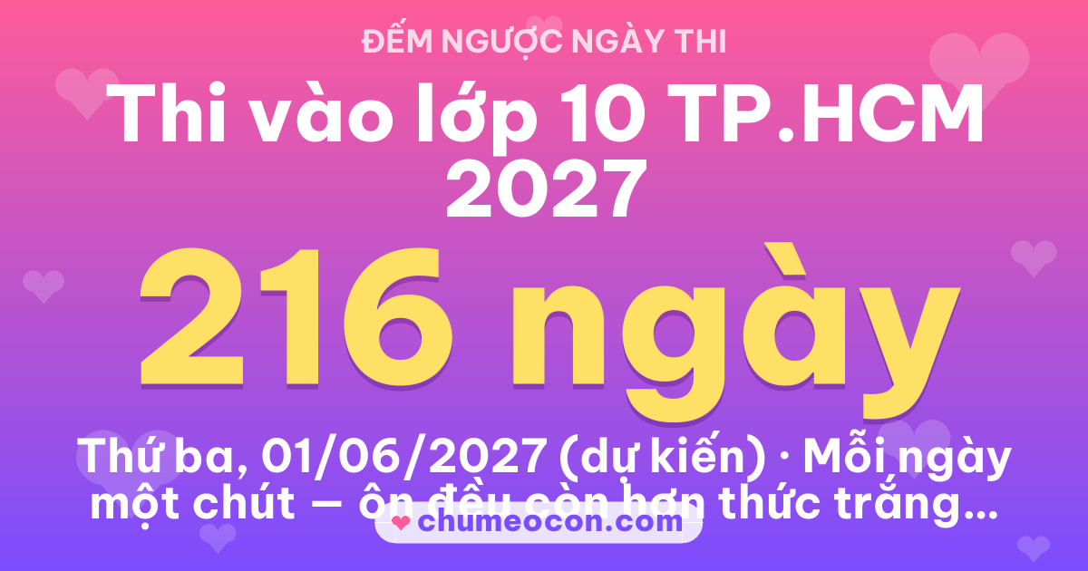 Ảnh kết quả: Đếm ngược: Thi vào lớp 10 TP.HCM 2027