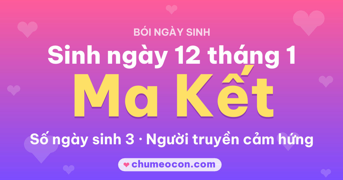Ảnh kết quả: Sinh ngày 12 tháng 1: cung Ma Kết, số ngày sinh 3
