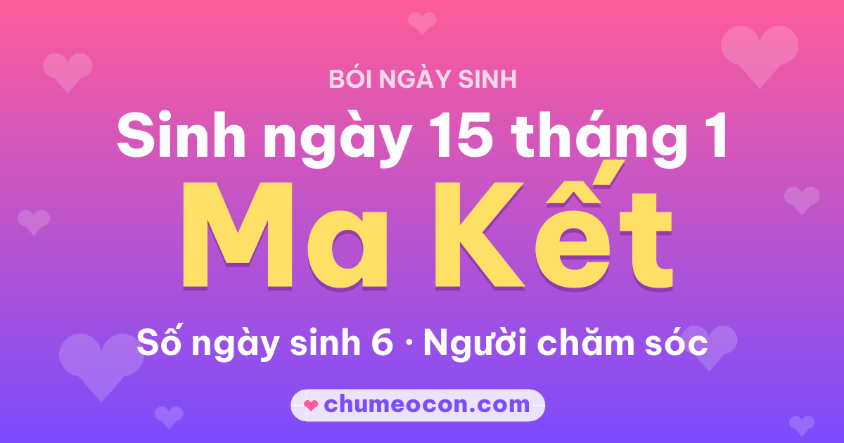 Ảnh kết quả: Sinh ngày 15 tháng 1: cung Ma Kết, số ngày sinh 6
