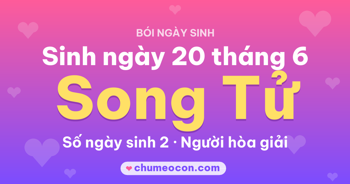 Ảnh kết quả: Sinh ngày 20 tháng 6: cung Song Tử, số ngày sinh 2