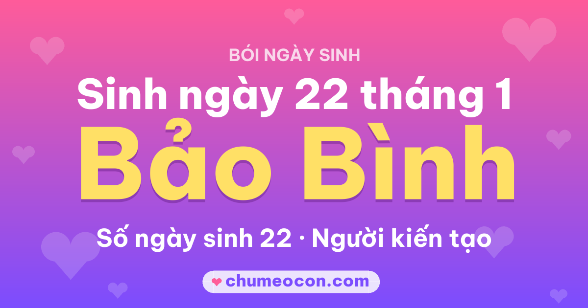 Ảnh kết quả: Sinh ngày 22 tháng 1: cung Bảo Bình, số ngày sinh 22