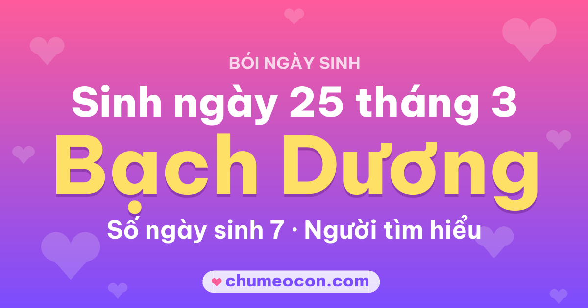 Ảnh kết quả: Sinh ngày 25 tháng 3: cung Bạch Dương, số ngày sinh 7