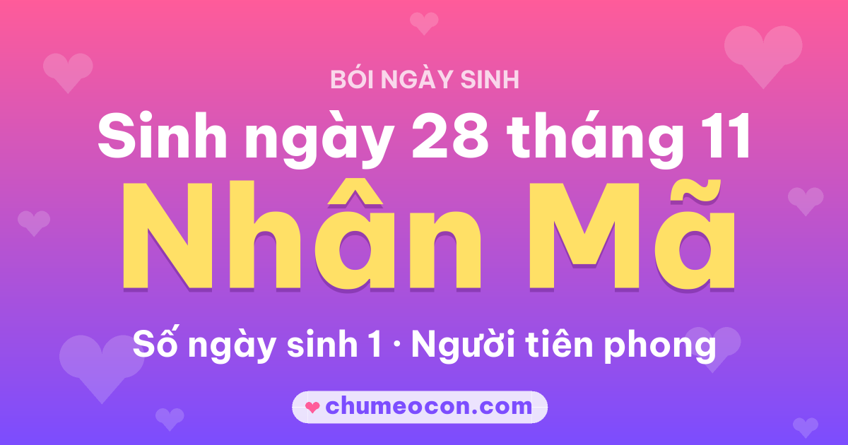Ảnh kết quả: Sinh ngày 28 tháng 11: cung Nhân Mã, số ngày sinh 1