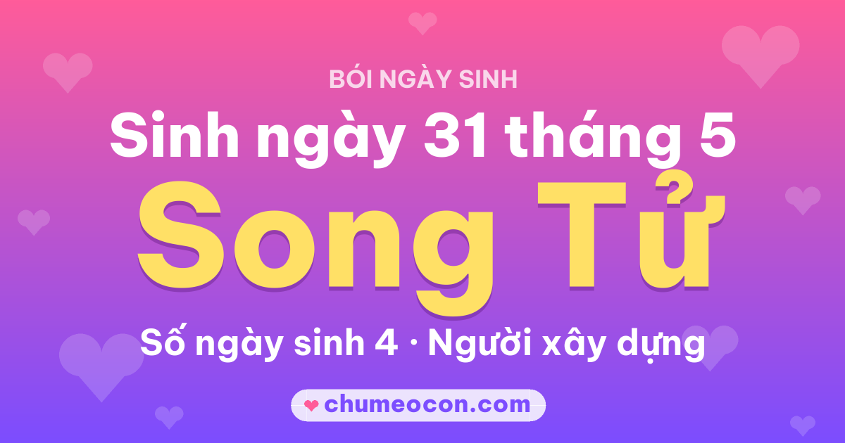 Ảnh kết quả: Sinh ngày 31 tháng 5: cung Song Tử, số ngày sinh 4