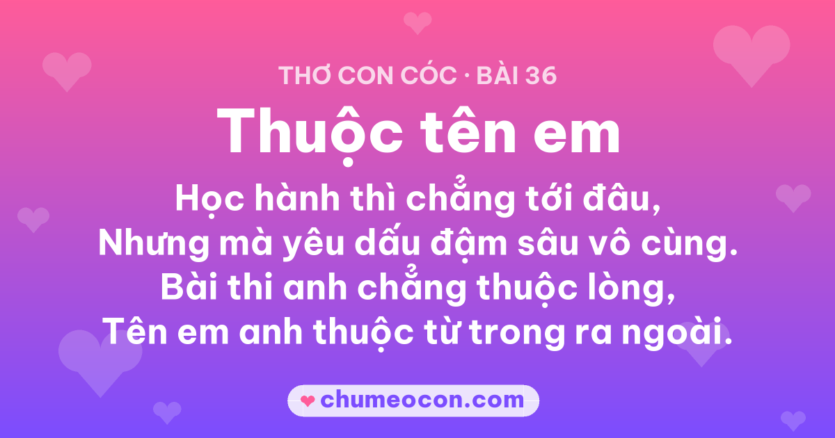 Ảnh kết quả: Thơ con cóc “Thuộc tên em” — đọc xong cười xỉu 😂