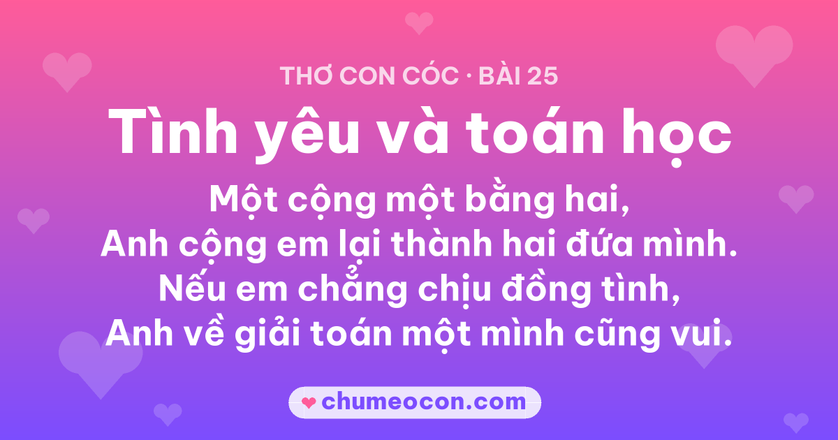 Ảnh kết quả: Thơ con cóc “Tình yêu và toán học” — đọc xong cười xỉu 😂