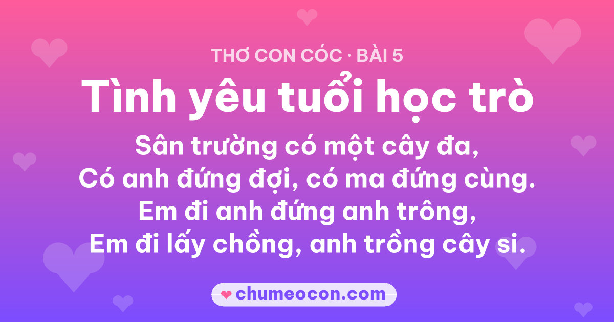 Ảnh kết quả: Thơ con cóc “Tình yêu tuổi học trò” — đọc xong cười xỉu 😂