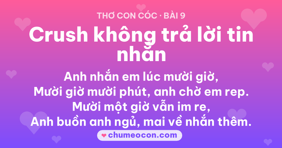 Ảnh kết quả: Thơ con cóc “Crush không trả lời tin nhắn” — đọc xong cười xỉu 😂