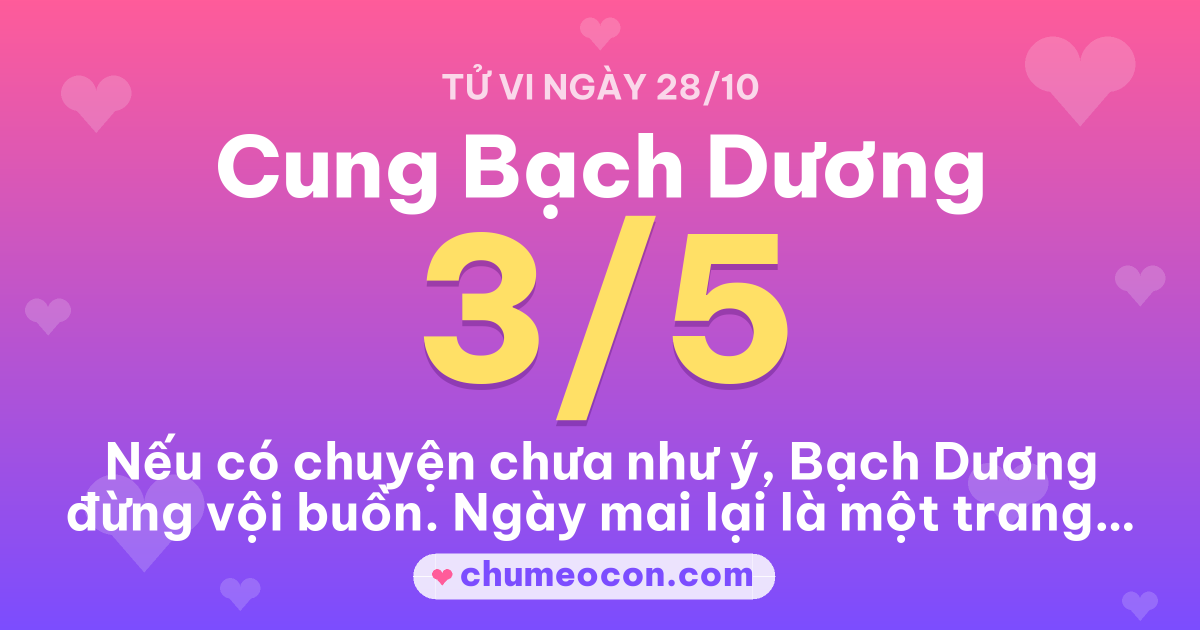 Ảnh kết quả: Tử vi ngày mai cung Bạch Dương: 3/5 sao