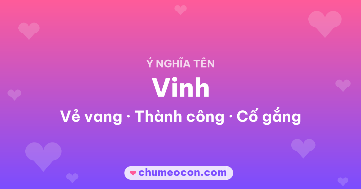 Ảnh kết quả: Ý nghĩa tên Vinh — Vẻ vang, Thành công, Cố gắng